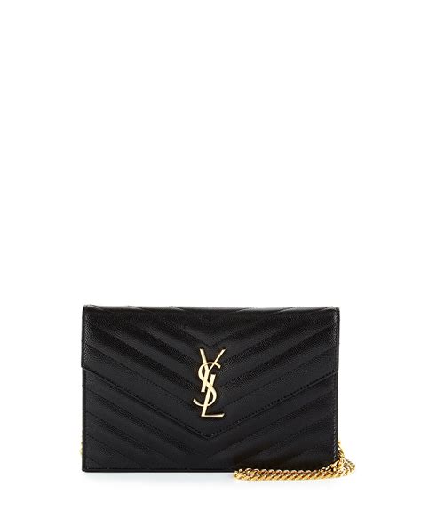 ysl monogram chevron quilted wallet on a chain red|ysl monogram quilted wallet.